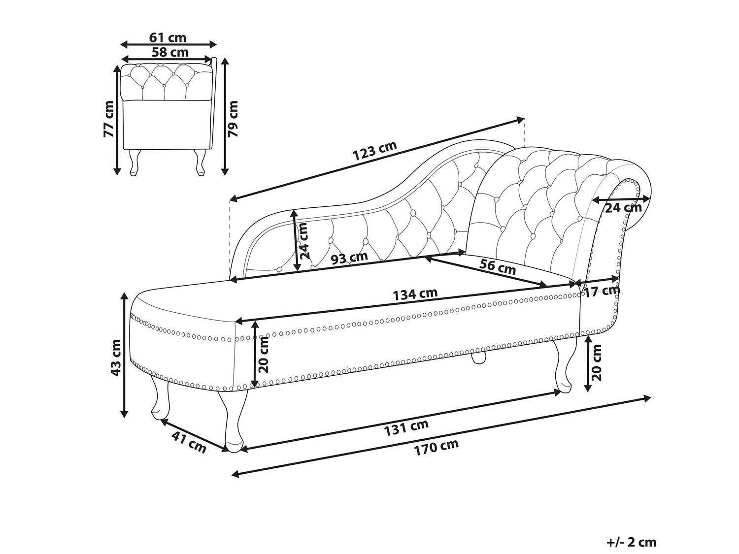 Počivalnik Berwyn 696 (Črna)