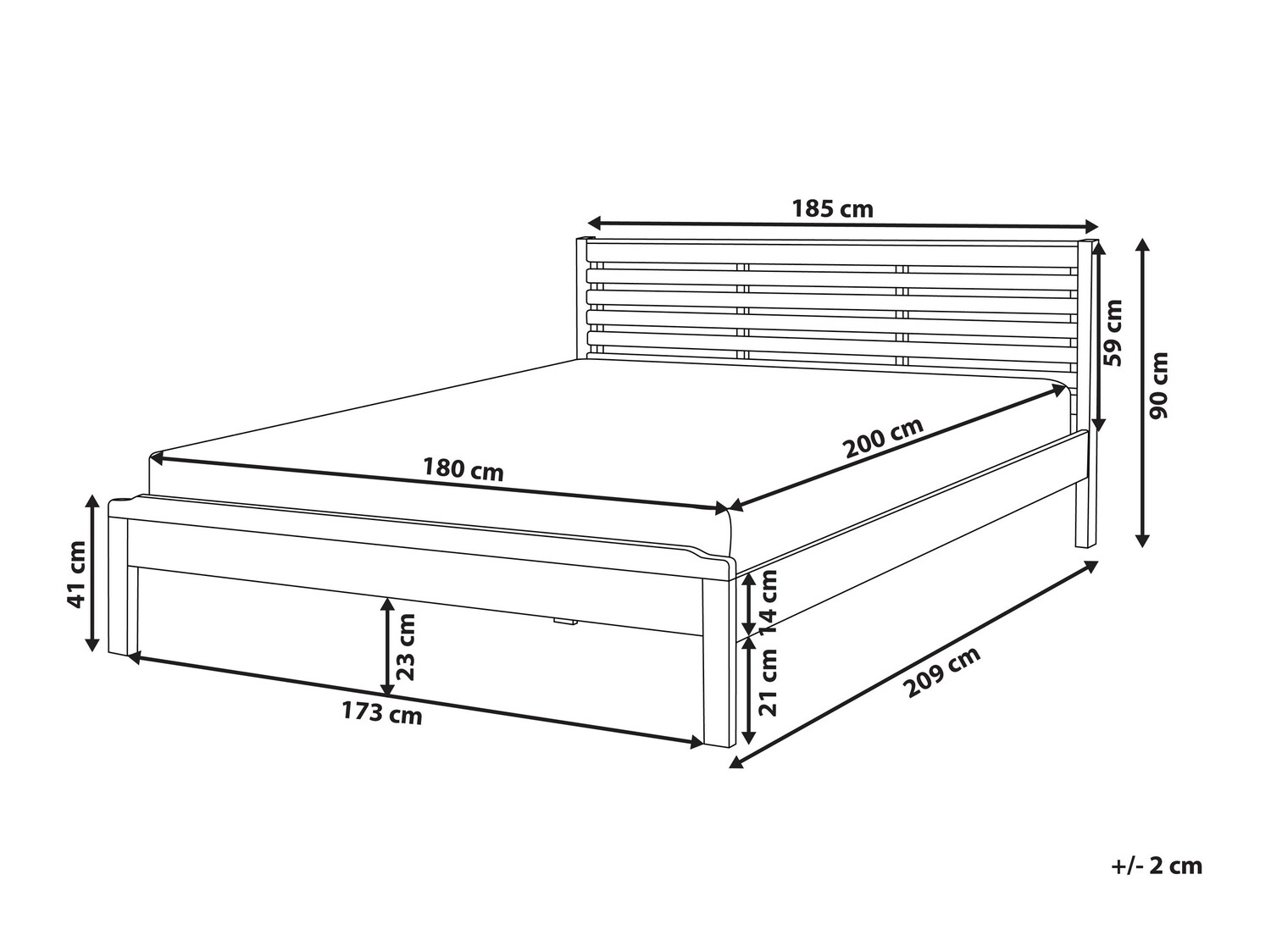 Postelja Berwyn 700 (Temen les)