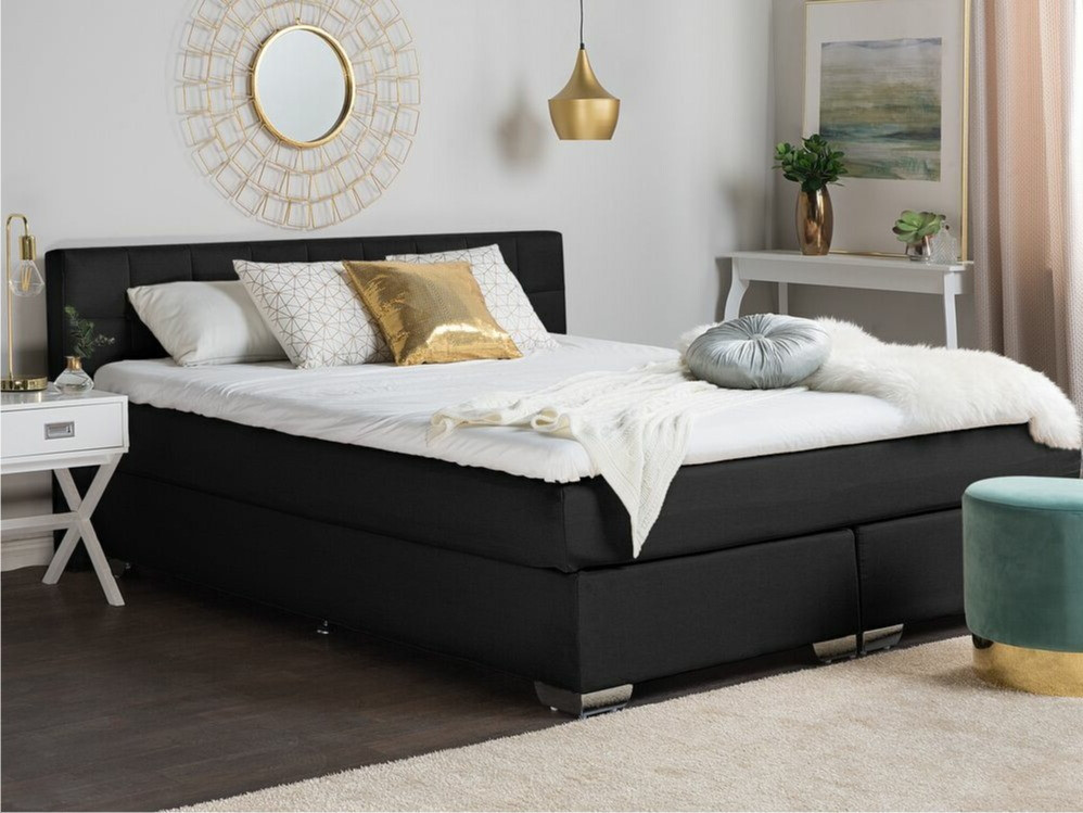 Boxspring postelja Berwyn 718 (Črna)
