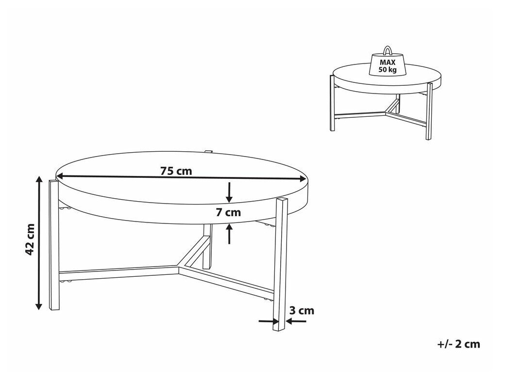 Klubska mizica Berwyn 707 (Črna + Siva)