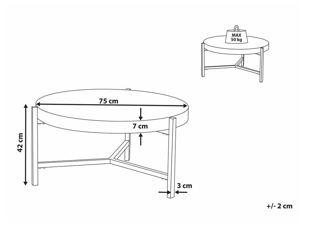 Klubska mizica Berwyn 707 (Črna + Temen les)
