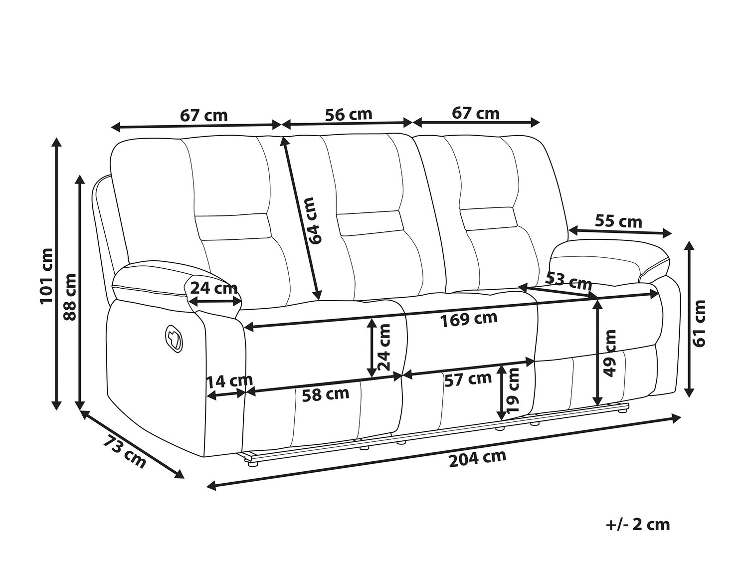 Kavč s počivalnikom Tivlira 102 (Bela)