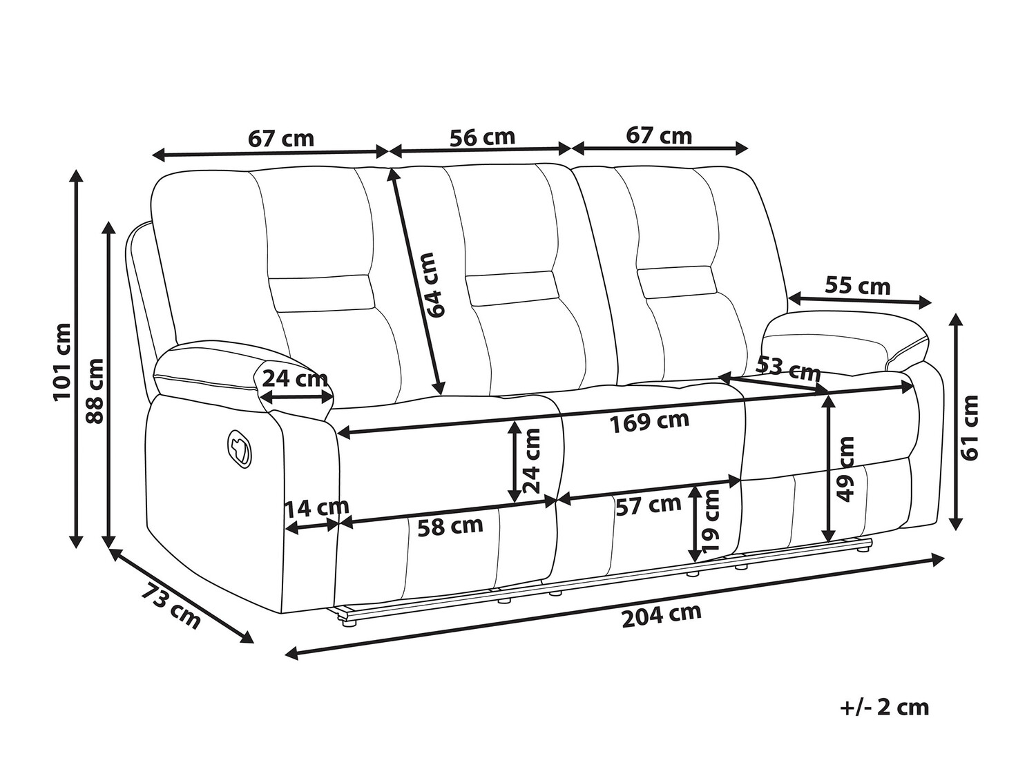 Kavč s počivalnikom Tivlira 102 (Rjava)