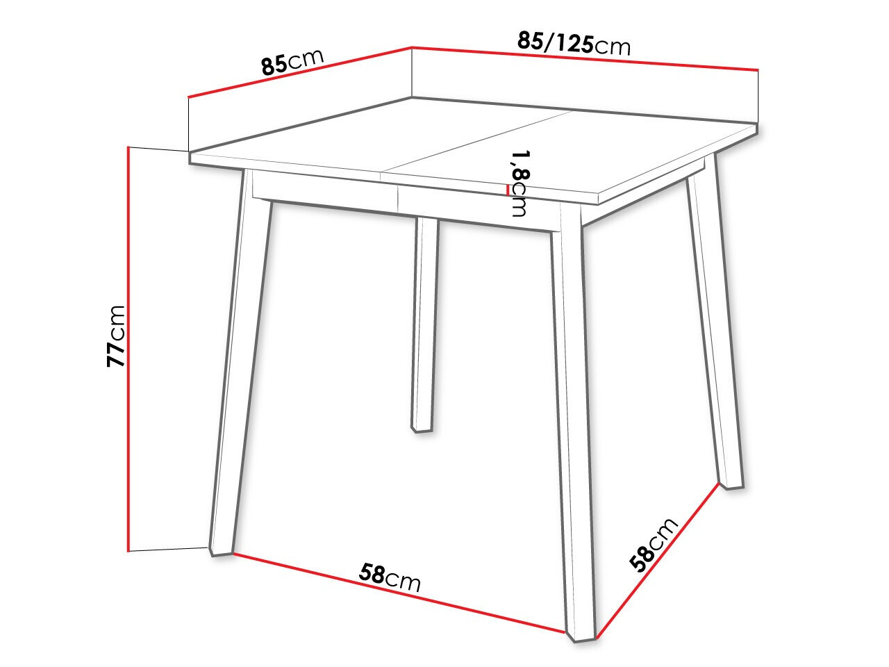 Miza Edmond 109 (Craft zlati hrast + Črna)
