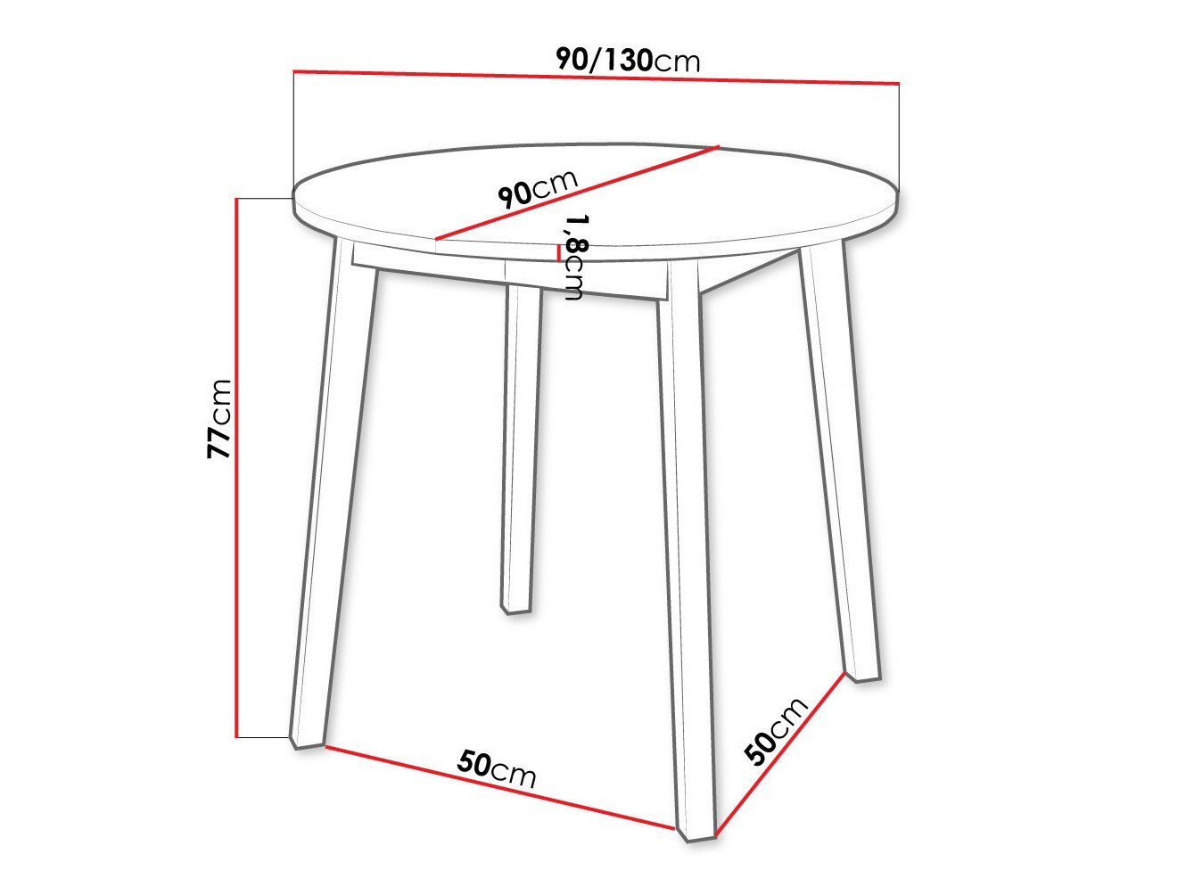 Miza Edmond 112 (Bela + Črna)