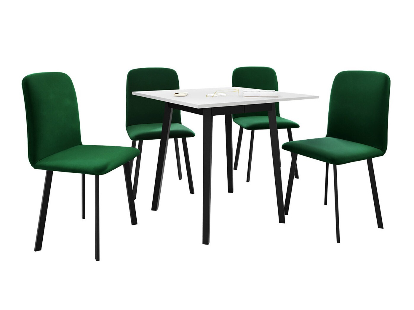 Jedilniški komplet Edmond 116 (Bela + Črna)