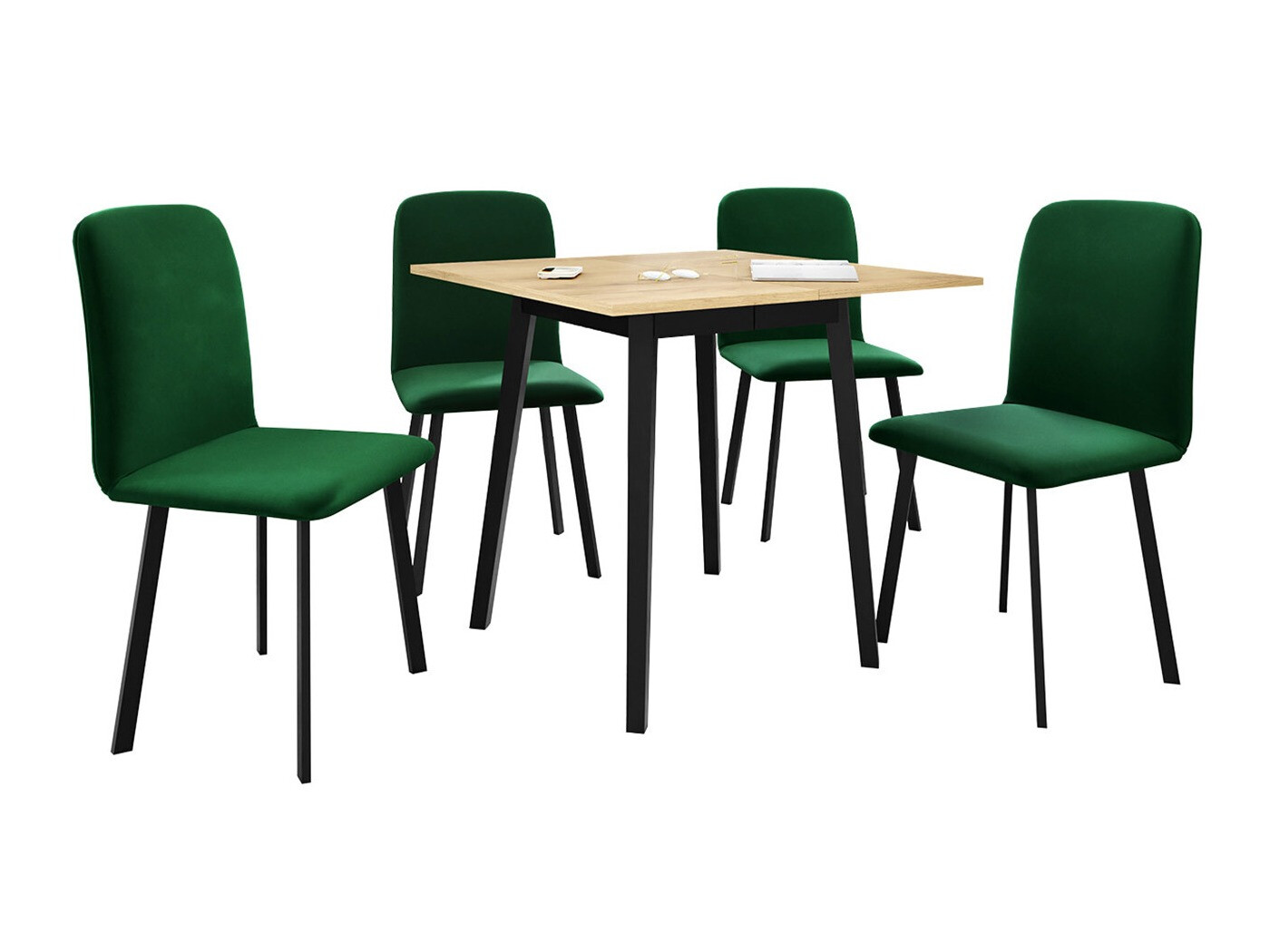 Jedilniški komplet Edmond 116 (Craft zlati hrast + Črna)