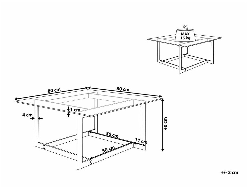 Klubska mizica Berwyn 741 (Srebrna)
