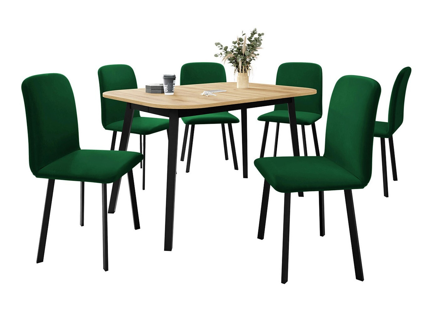 Jedilniški komplet Edmond 117 (Craft zlati hrast + Črna)