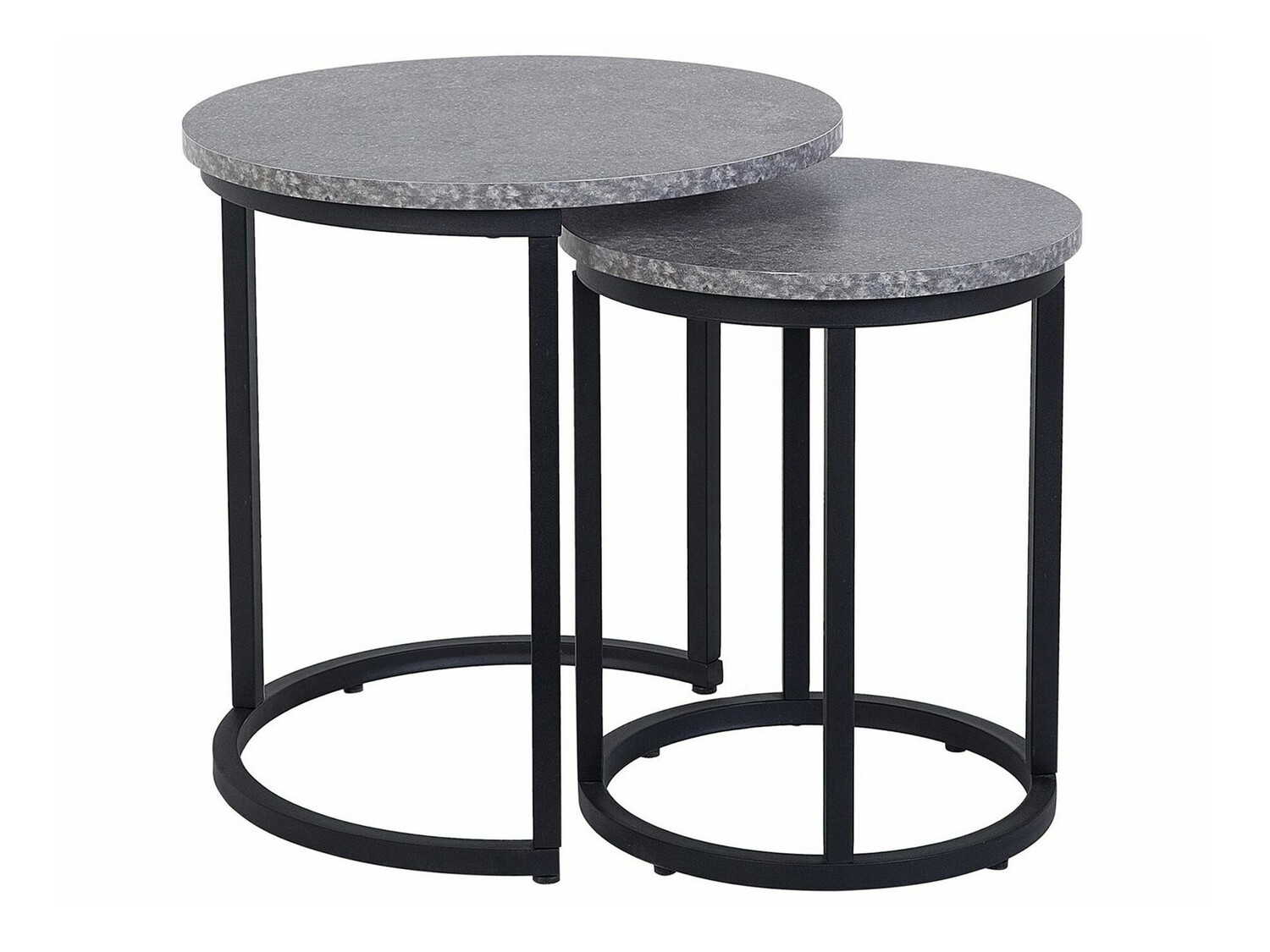 Komplet stranskih mizic Berwyn 759 (Črna + Beton)