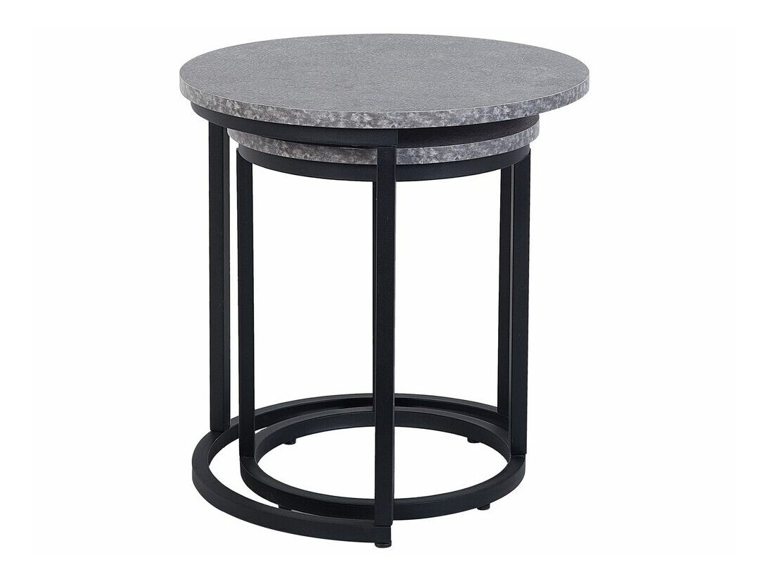 Komplet stranskih mizic Berwyn 759 (Črna + Beton)