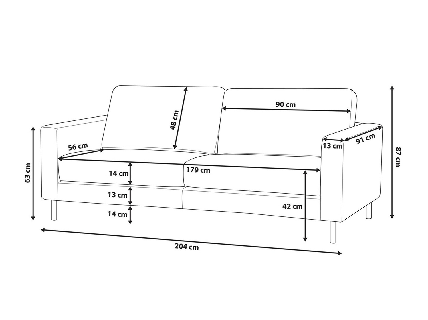Kavč Berwyn 764 (Rjava)