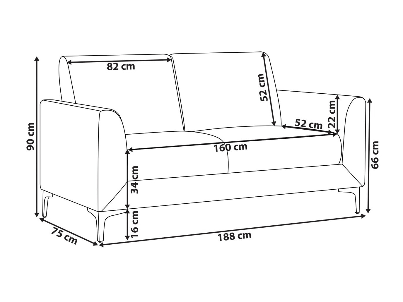 Kavč Berwyn 765 (Modra)