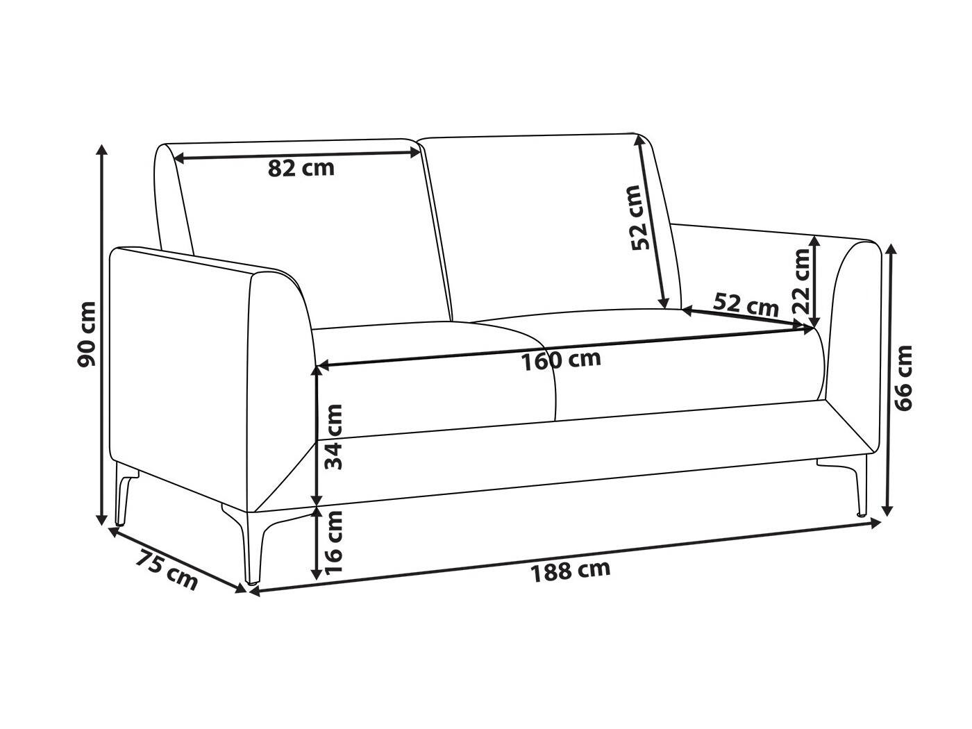 Kavč Berwyn 765 (Zelena)