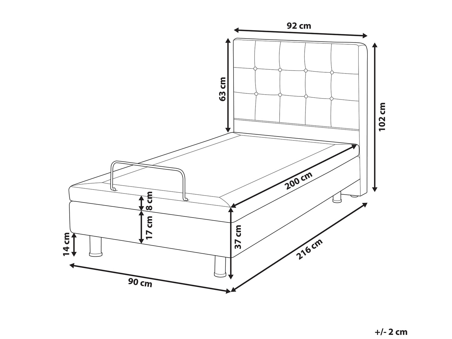 Postelja Berwyn 762 (Temno siva)
