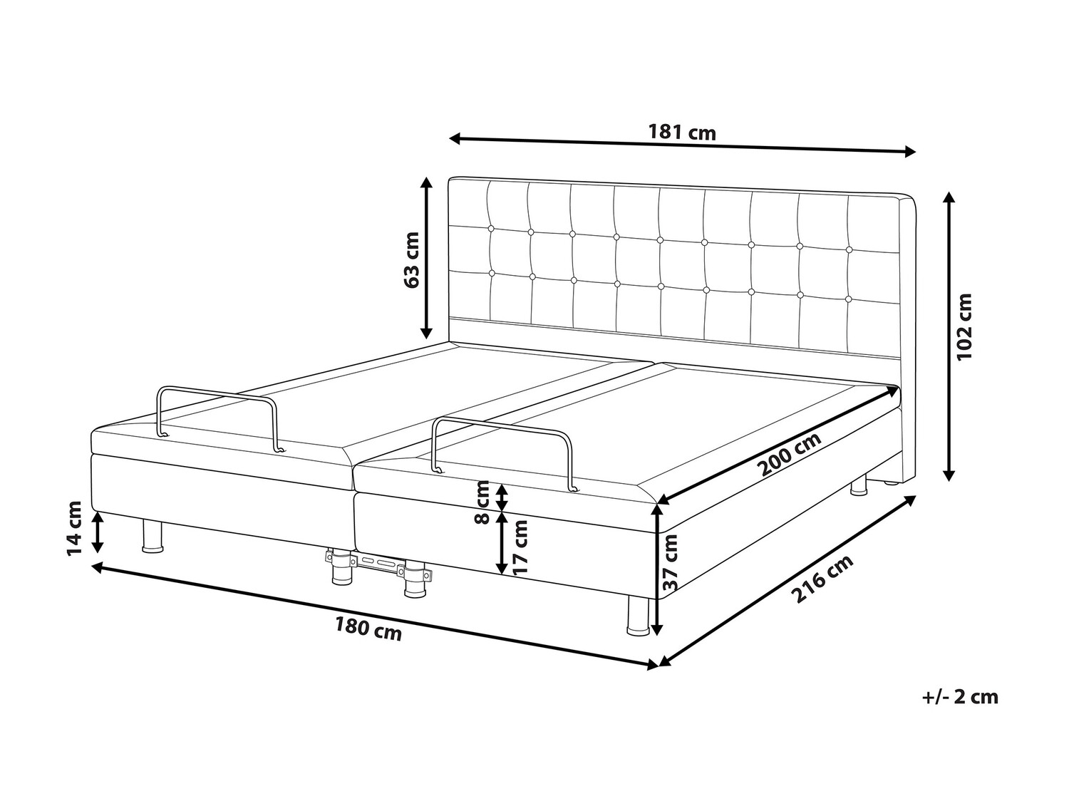 Postelja Berwyn 762 (Temno siva)
