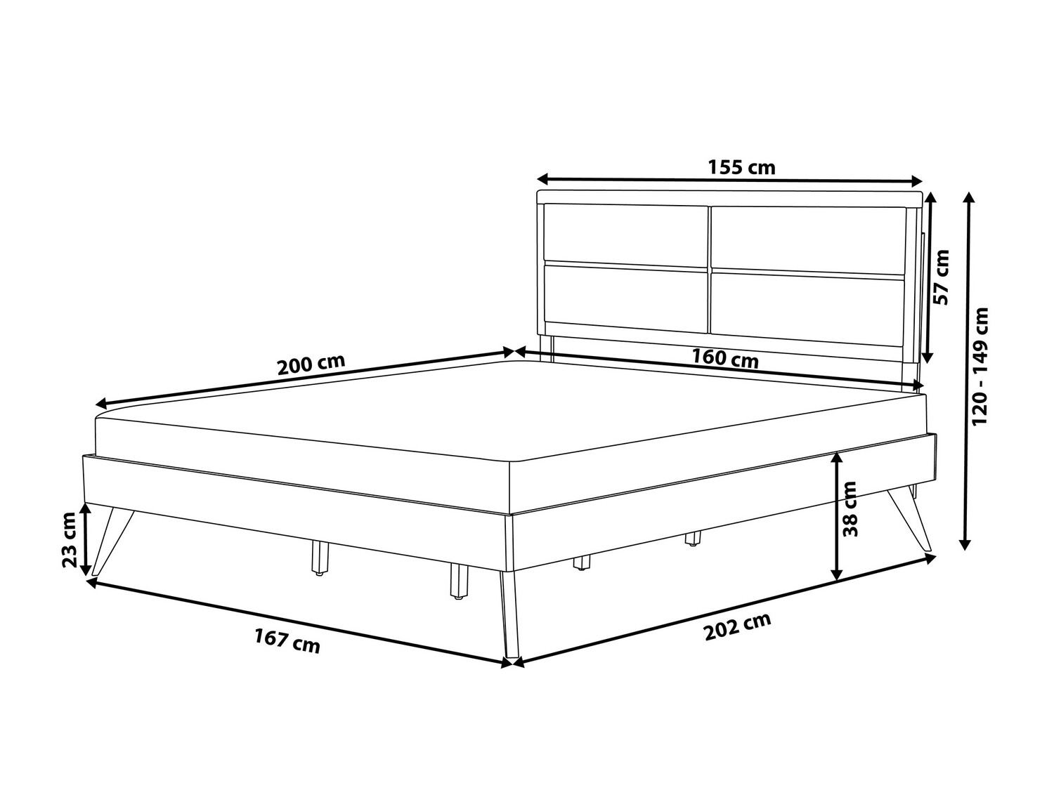 Postelja Berwyn 772 (Siva + Temen les)