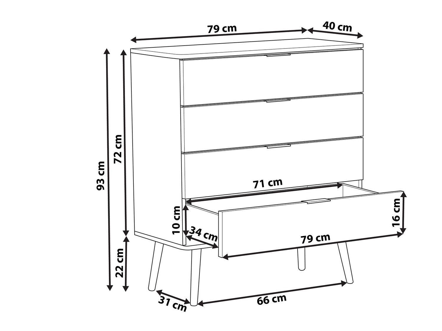 Komoda Berwyn 781 (Bela + Svetel les)