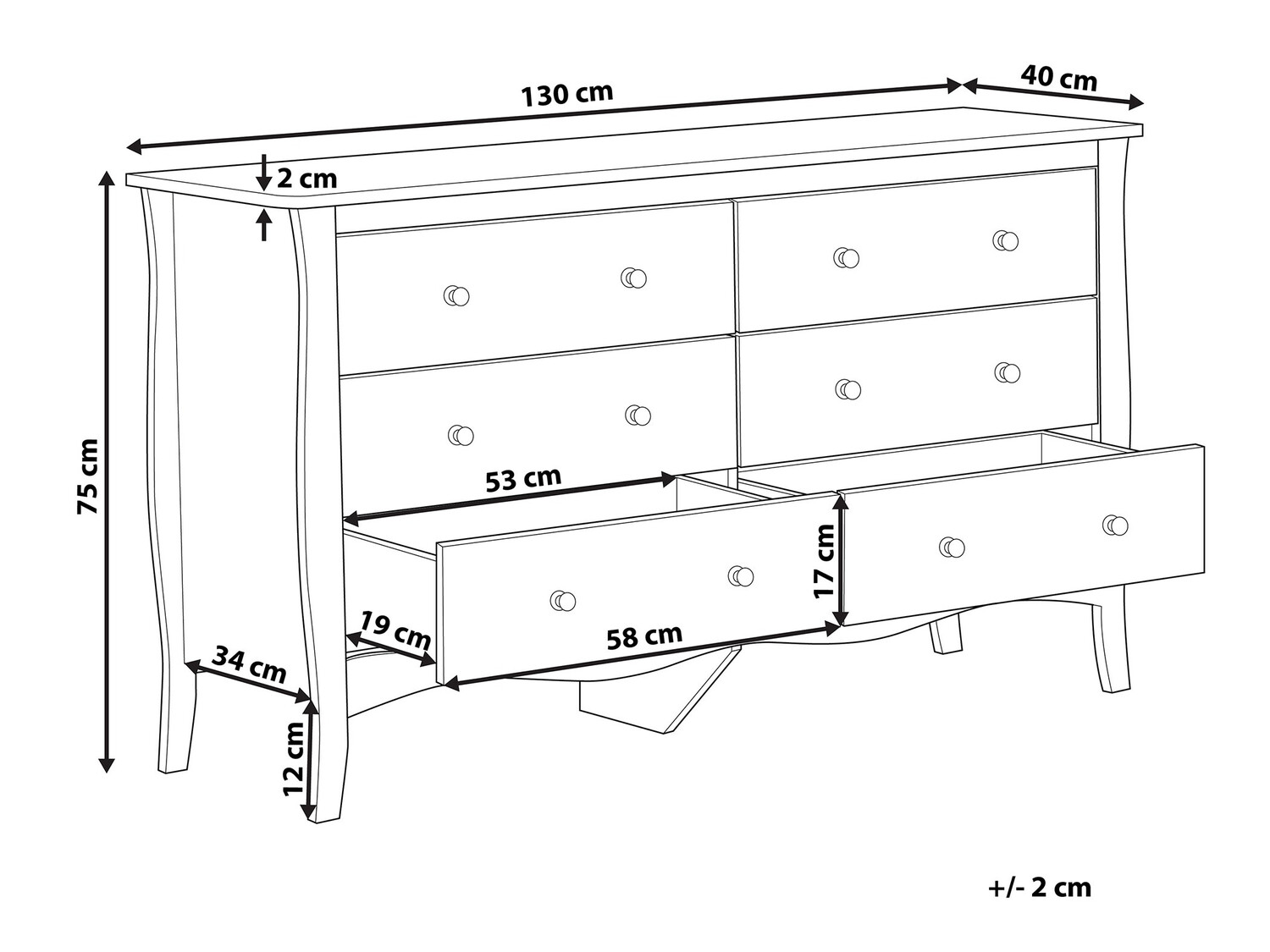 Komoda Berwyn 802 (Bela)