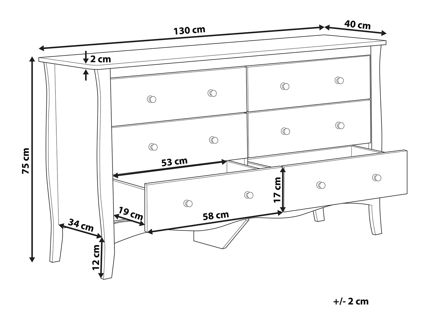 Komoda Berwyn 802 (Črna)