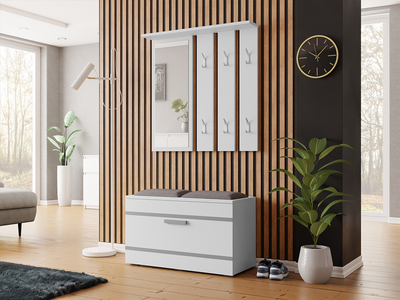 Komplet za predsobo Ferrus (Bela)