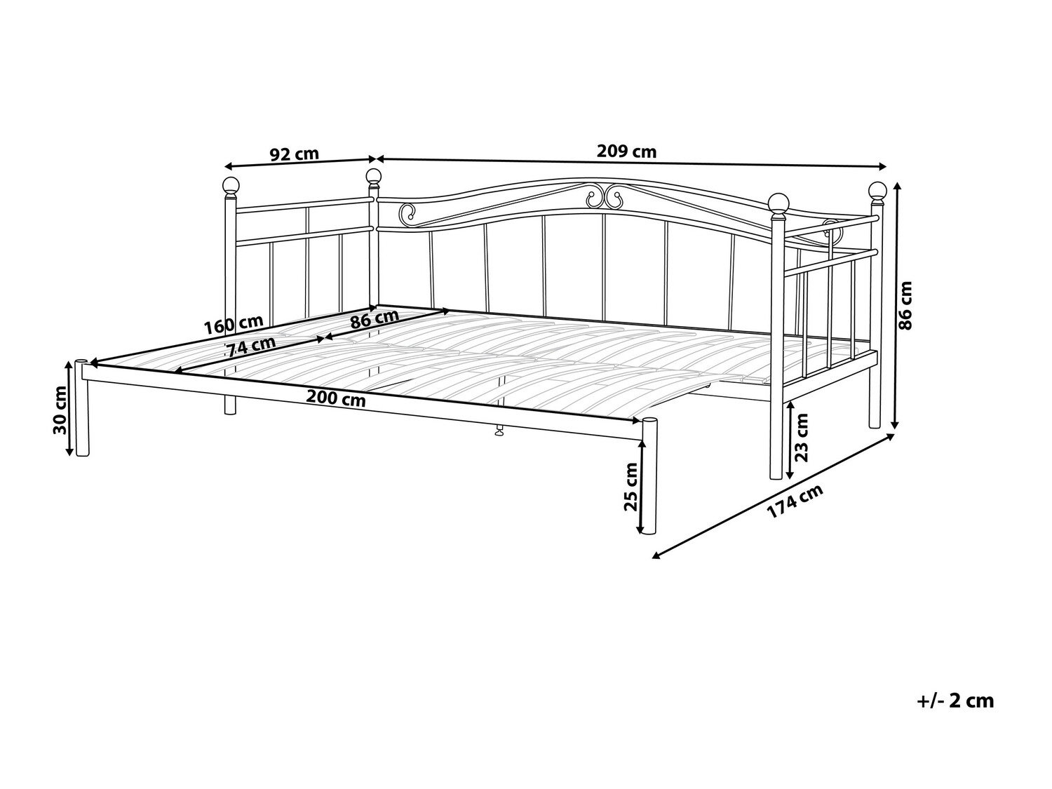 Postelja Berwyn 799 (Bela)