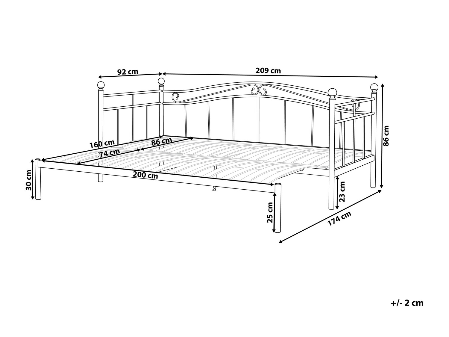 Postelja Berwyn 799 (Črna)
