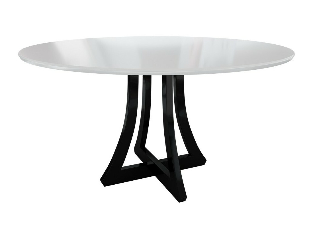 Jedilniški komplet Racine 137 (Sijaj bela + Sijaj črna)