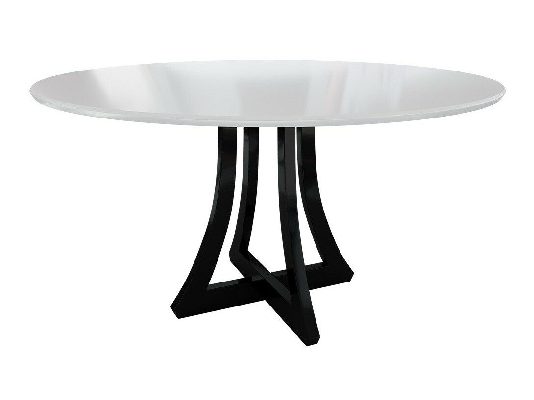 Jedilniški komplet Racine 137 (Sijaj bela + Sijaj črna)