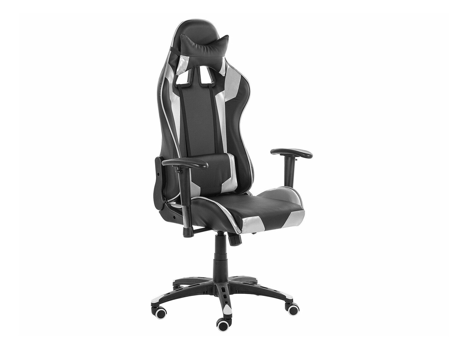 Gaming stol Berwyn 820 (Črna + Srebrna)