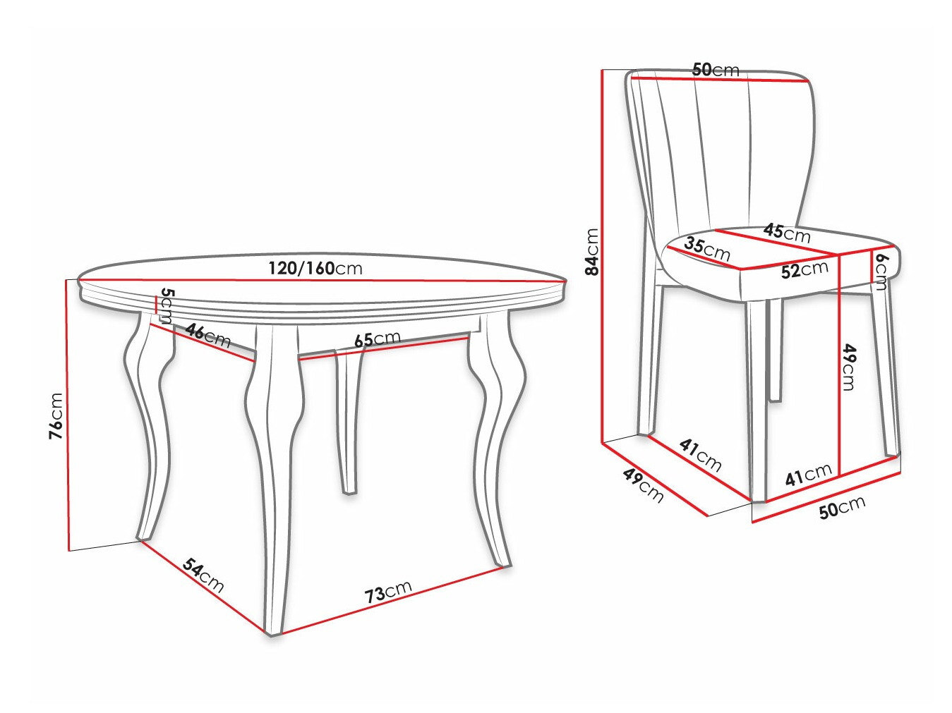 Jedilniški komplet Racine 140 (Magic Velvet 2258)