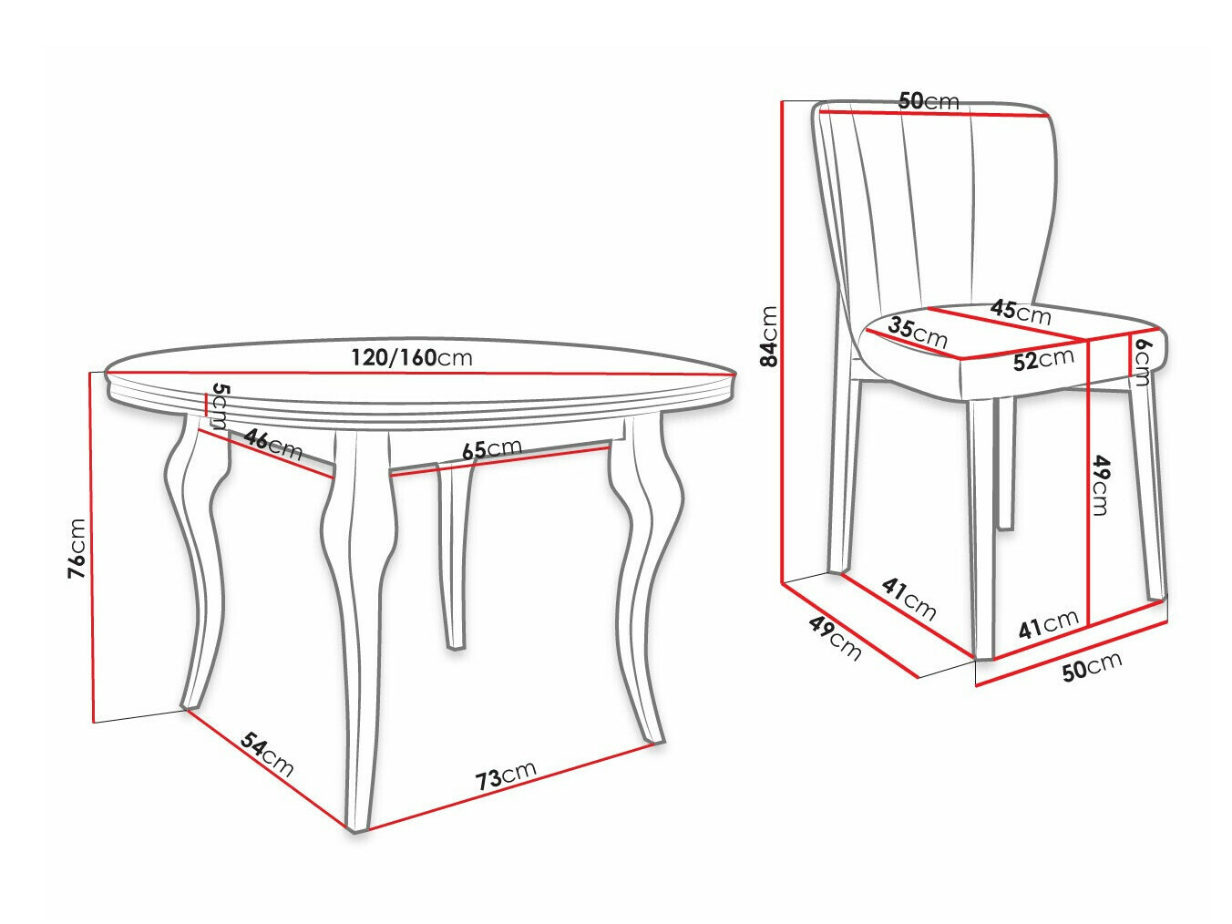 Jedilniški komplet Racine 141 (Magic Velvet 2225)