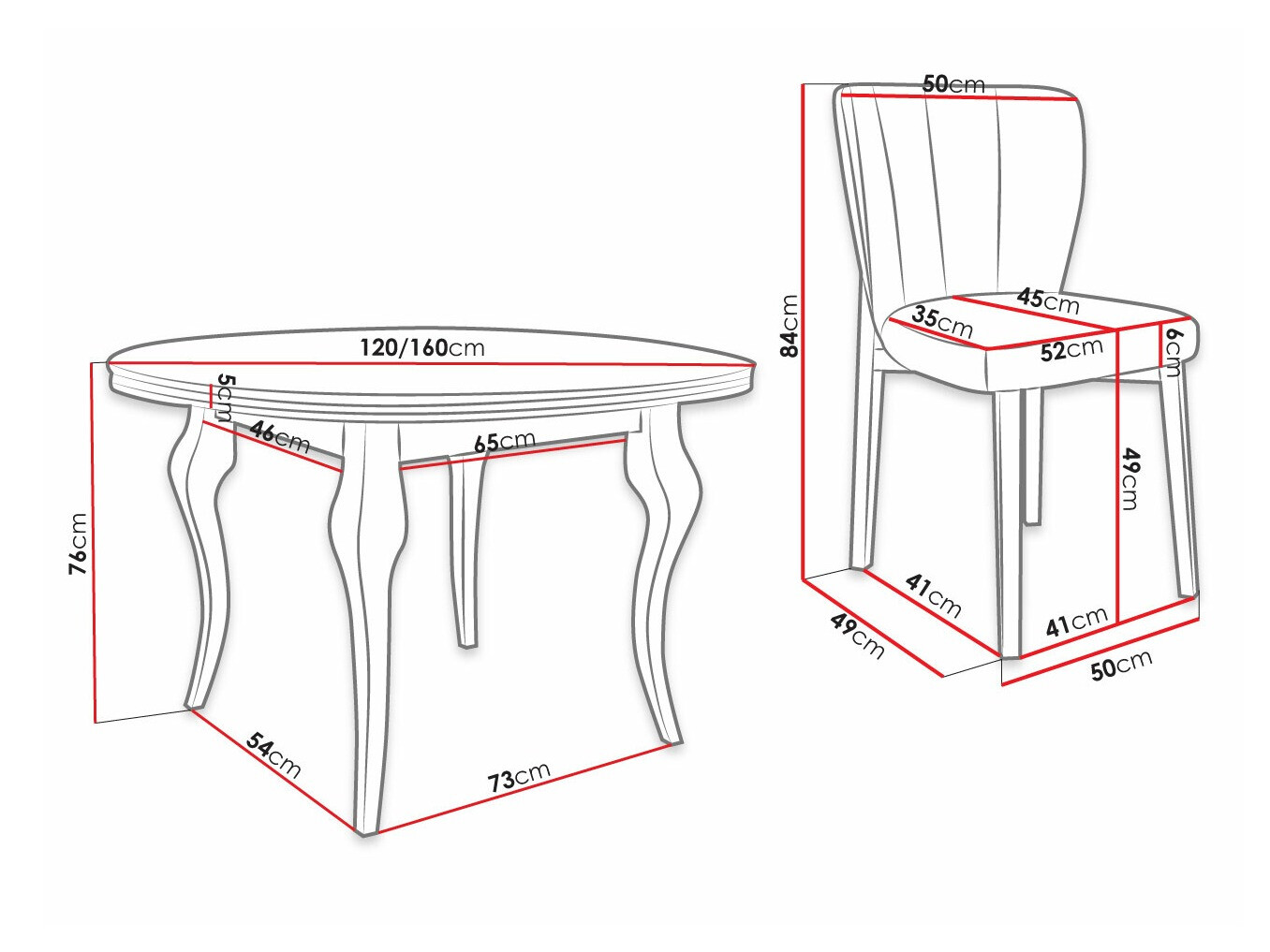 Jedilniški komplet Racine 141 (Magic Velvet 2258)