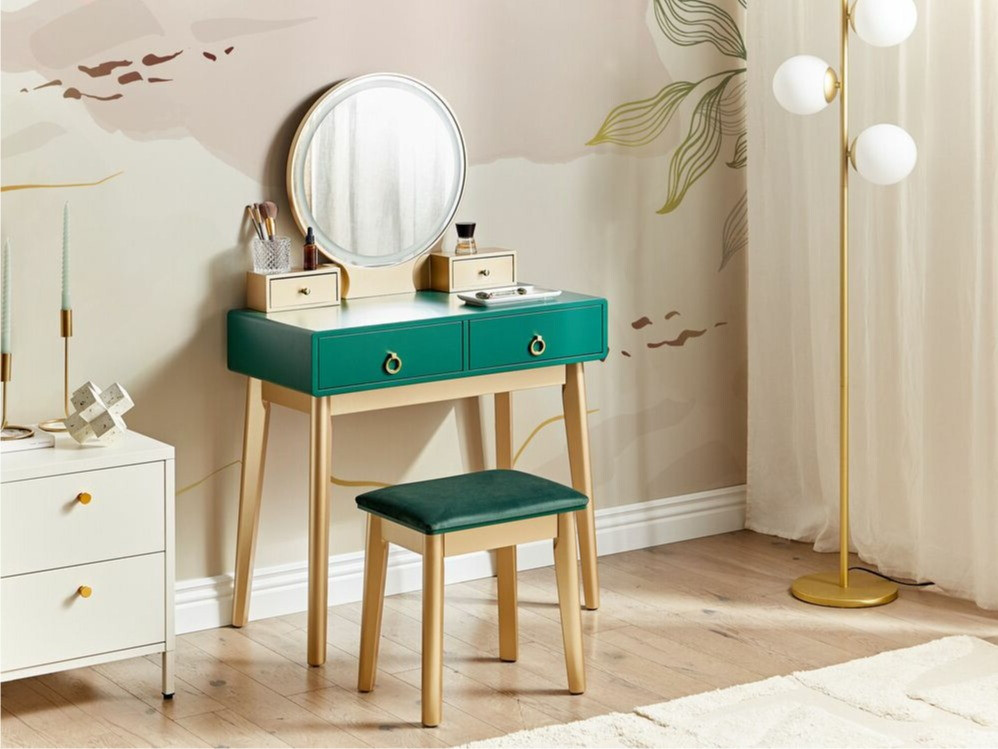 Toaletna mizica Berwyn 830 (Zelena + Zlata)