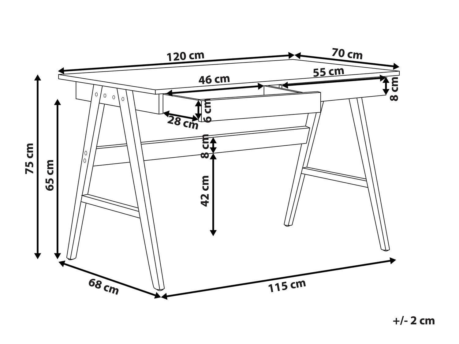Pisalna miza Berwyn 834 (Svetel les)