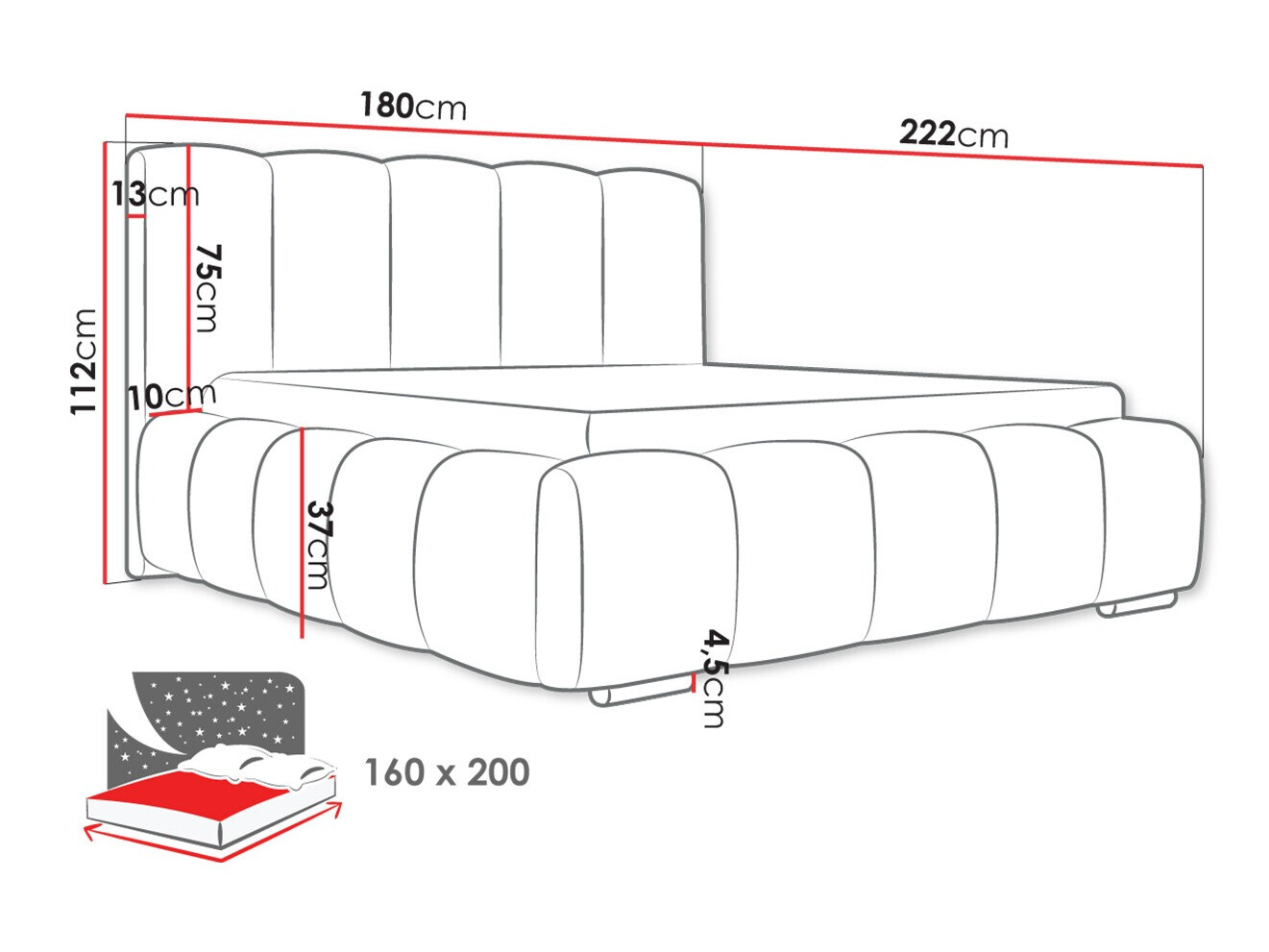Postelja TrendyNest 106 (Kronos 46)
