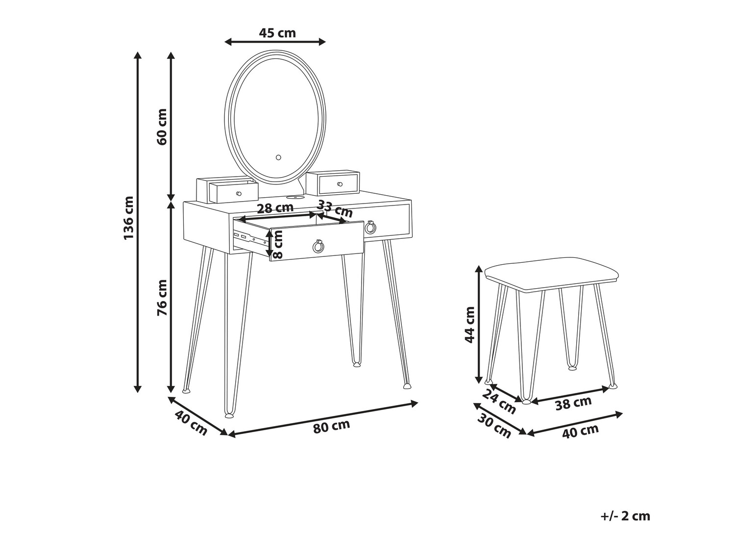 Toaletna mizica Berwyn 836