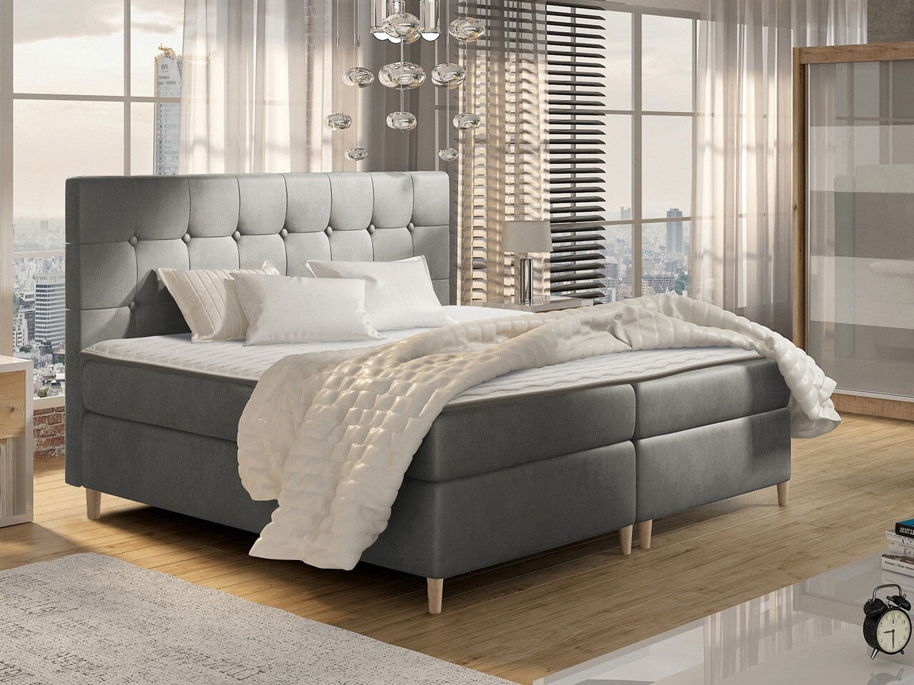 Boxspring postelja Caseus (Magic Velvet 2217)