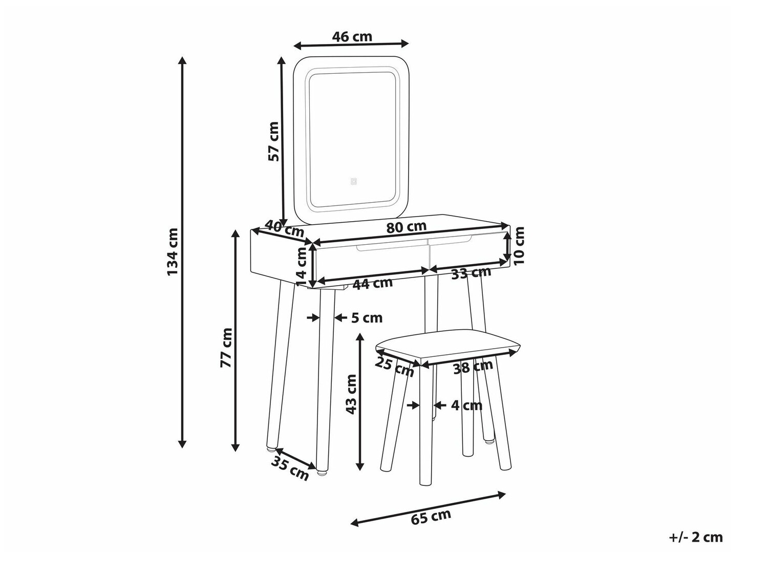 Toaletna mizica Berwyn 844