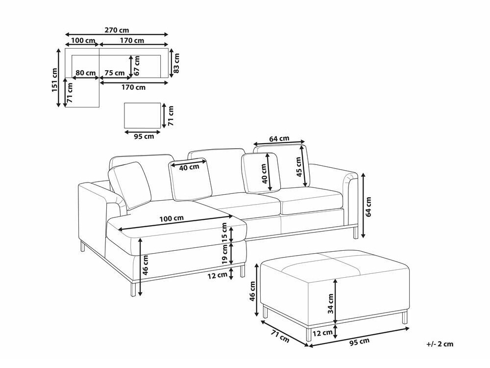 Kotna garnitura Berwyn 848 (Bež)