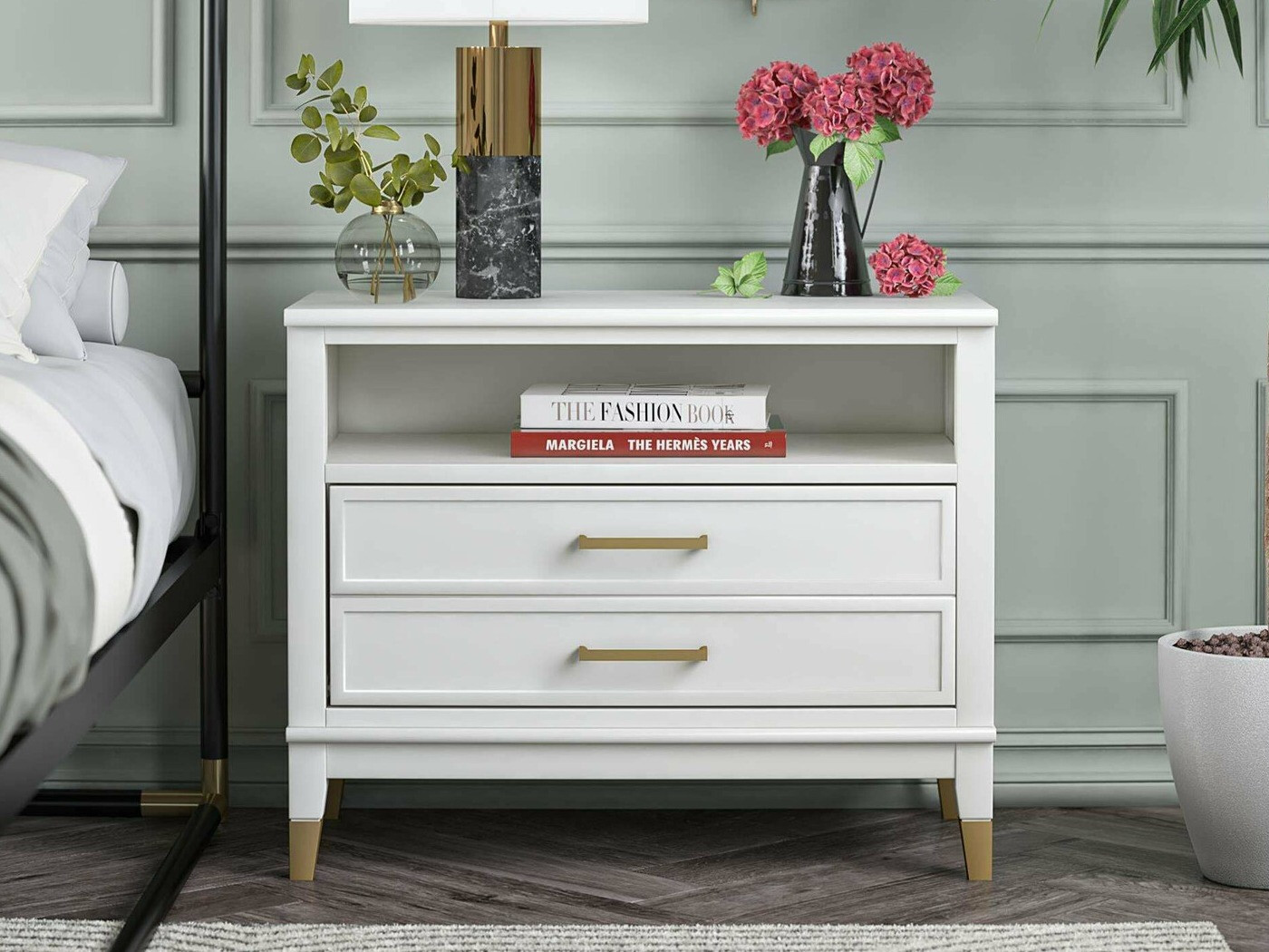 Nočna omarica CosmoLiving by Cosmopolitan Belromu 107 (Bela)