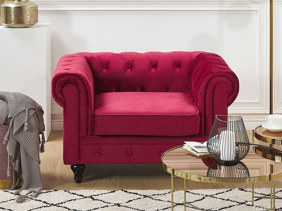 Chesterfield fotelj Cirdoro 102 (Rdeča)