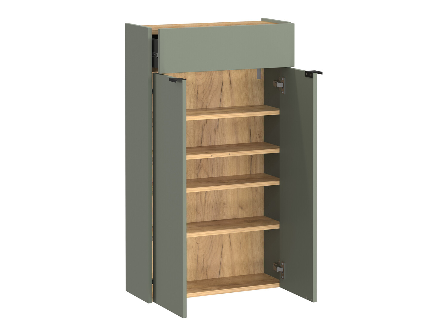 Komplet za predsobo Cirsale 104 (Prašno zelena + Navarra hrast)