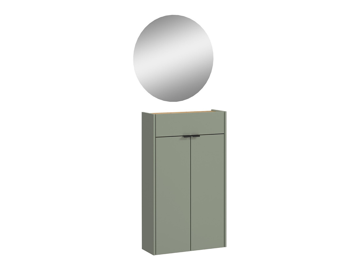 Komplet za predsobo Cirsale 104 (Prašno zelena + Navarra hrast)