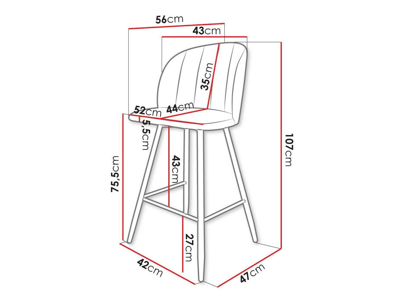 Barski stol Comfivo 104 (Magic Velvet 2216)
