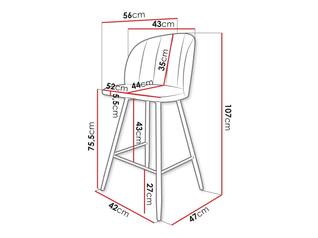 Barski stol Comfivo 104 (Magic Velvet 2217)