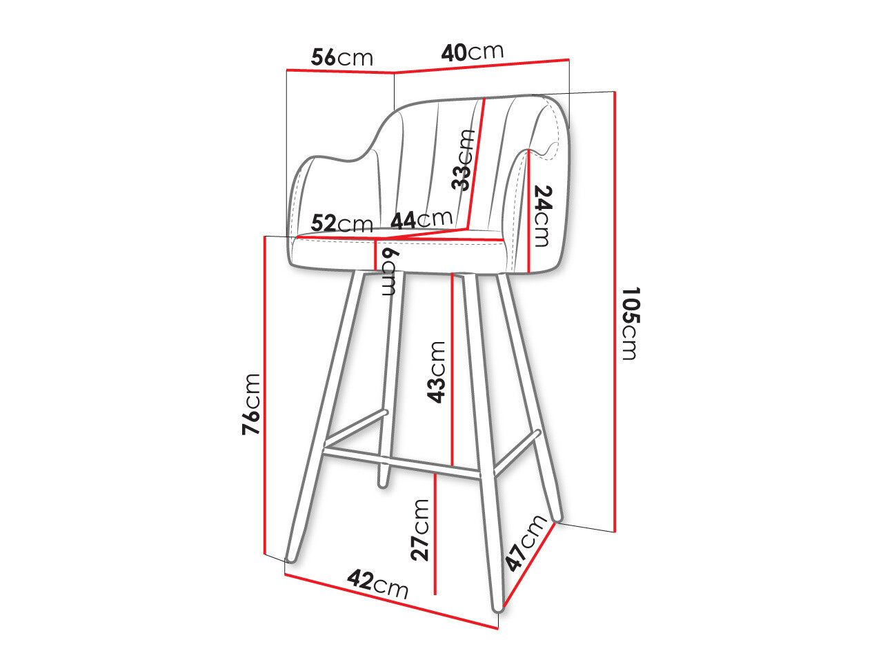Barski stol Comfivo Anser I (Magic Velvet 2250)