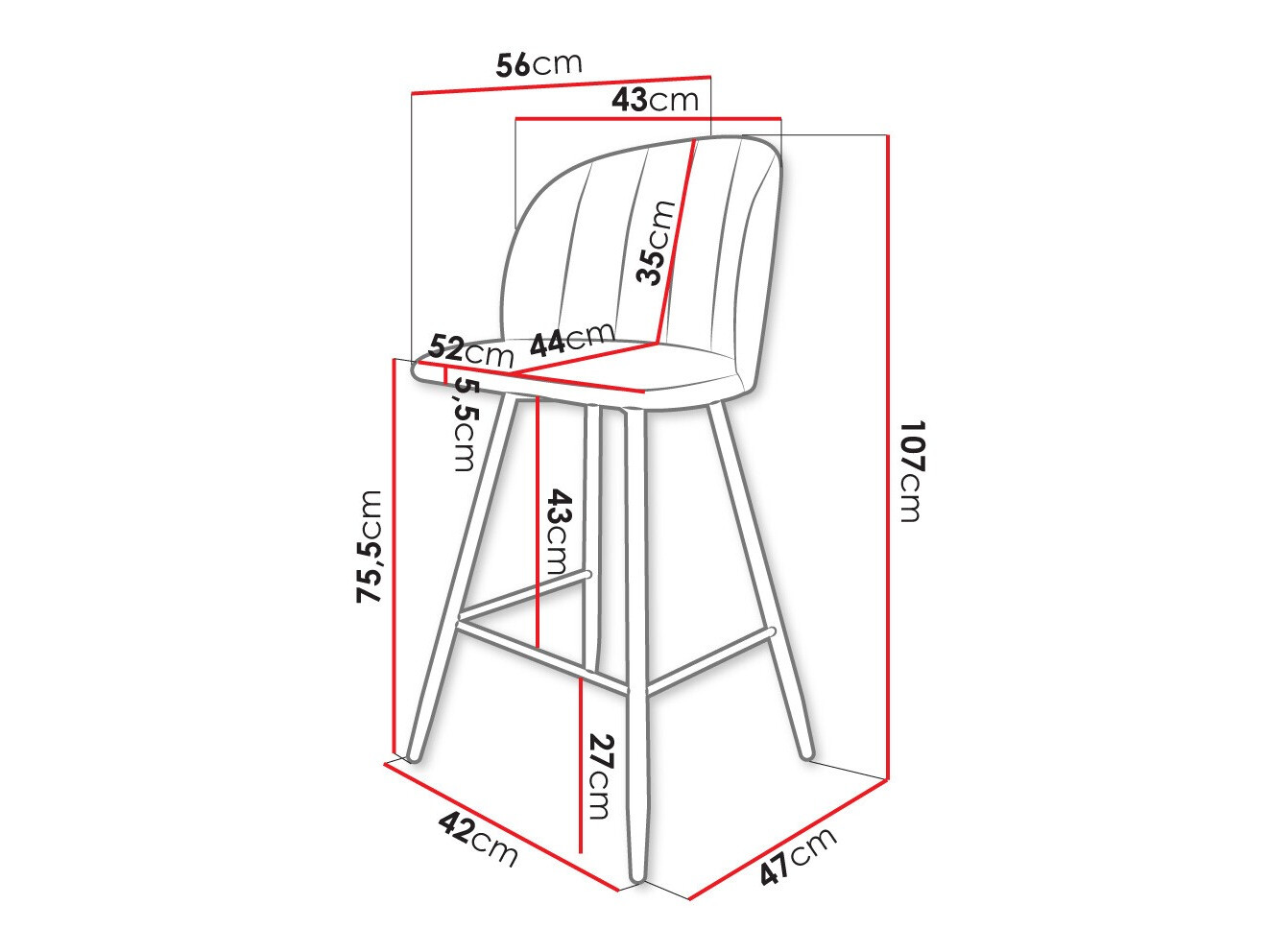 Barski stol Comfivo Anser II (Magic Velvet 2240)