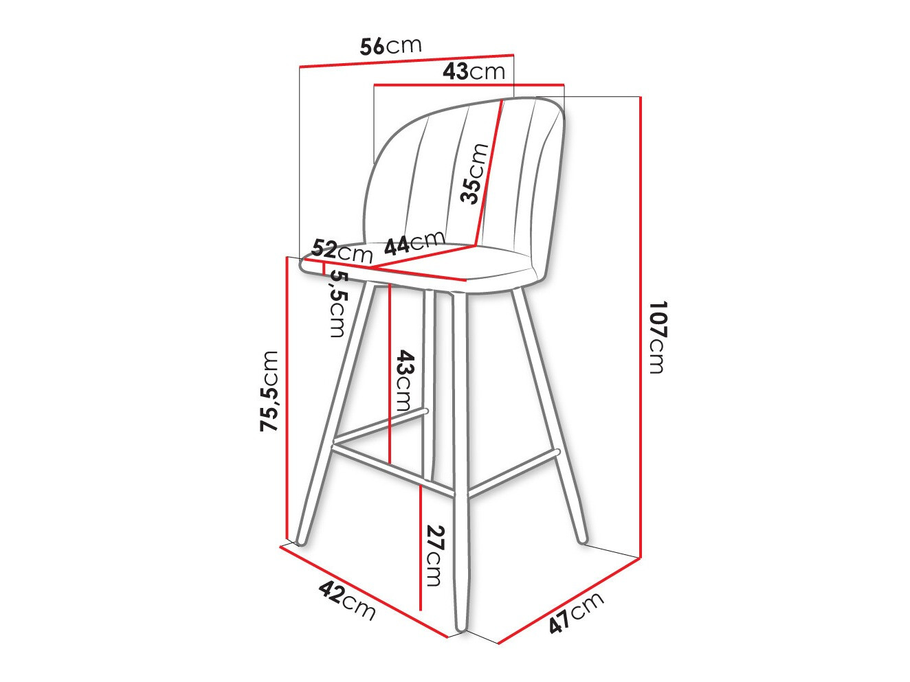 Barski stol Comfivo Anser II (Magic Velvet 2250)