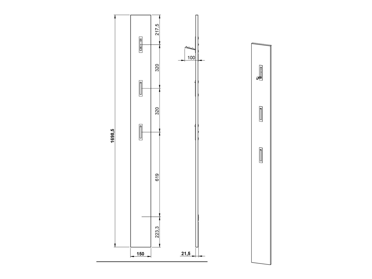 Komplet za predsobo Cirsale 104 (Grafit + Navarra hrast)